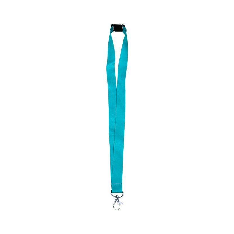 Lanyard with safety Clip and Metal Hook Light Blue