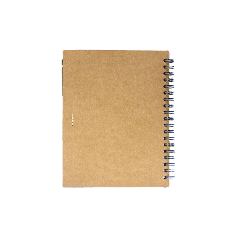 A5 notebook with a pen and sticky notes