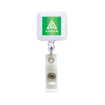 Plastic badge reel in square shape White