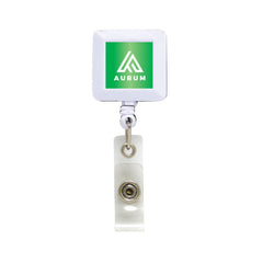 Plastic badge reel in square shape White