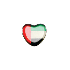 Heart Shaped National Day Badge With Pin