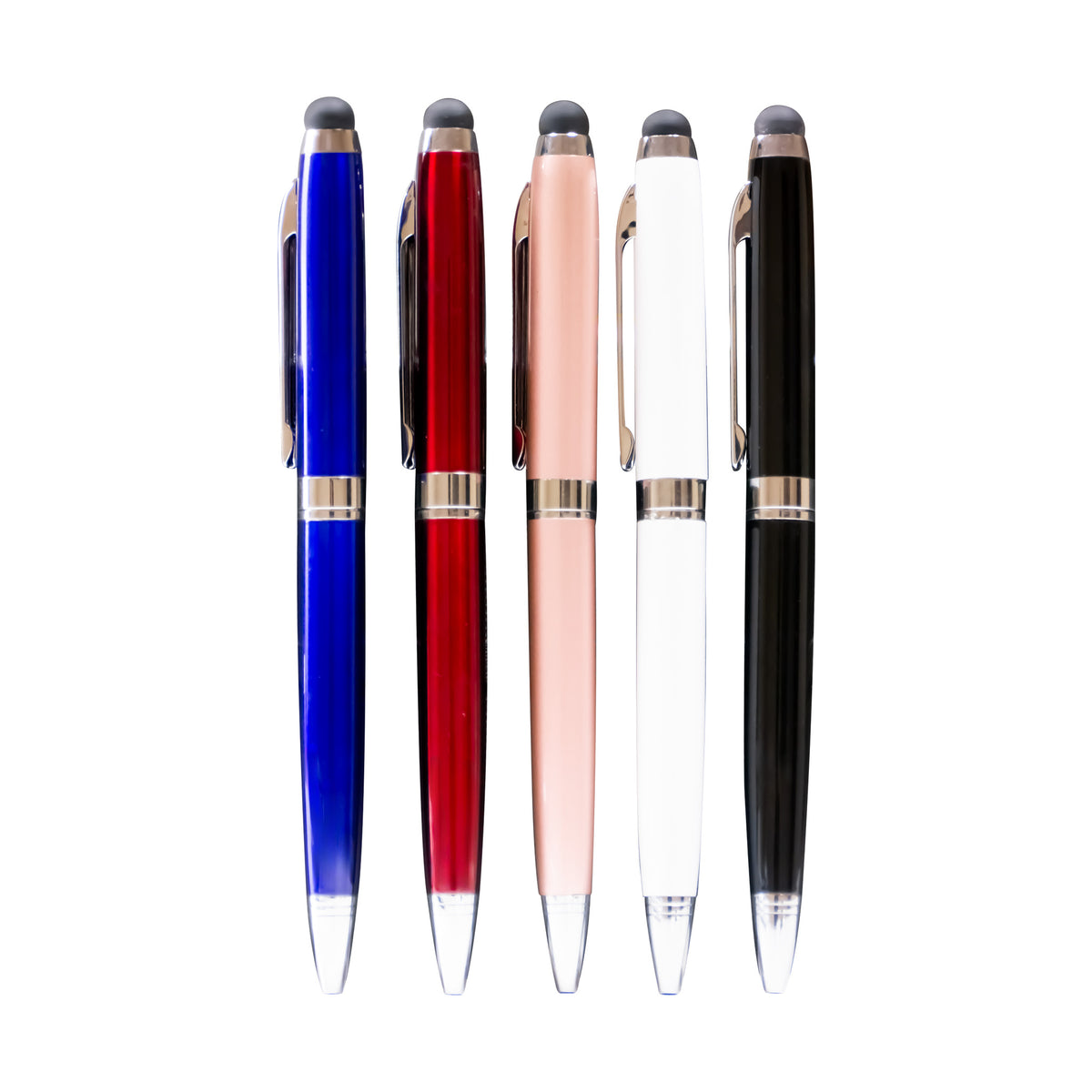 Metal Pen With Ring And Stylus Blue