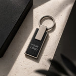Gunmetal PU Strap Keychain Black