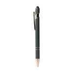 Metal Pen With Silver Ring And Stylus Gray