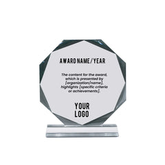 Octagon Crystal Award Small