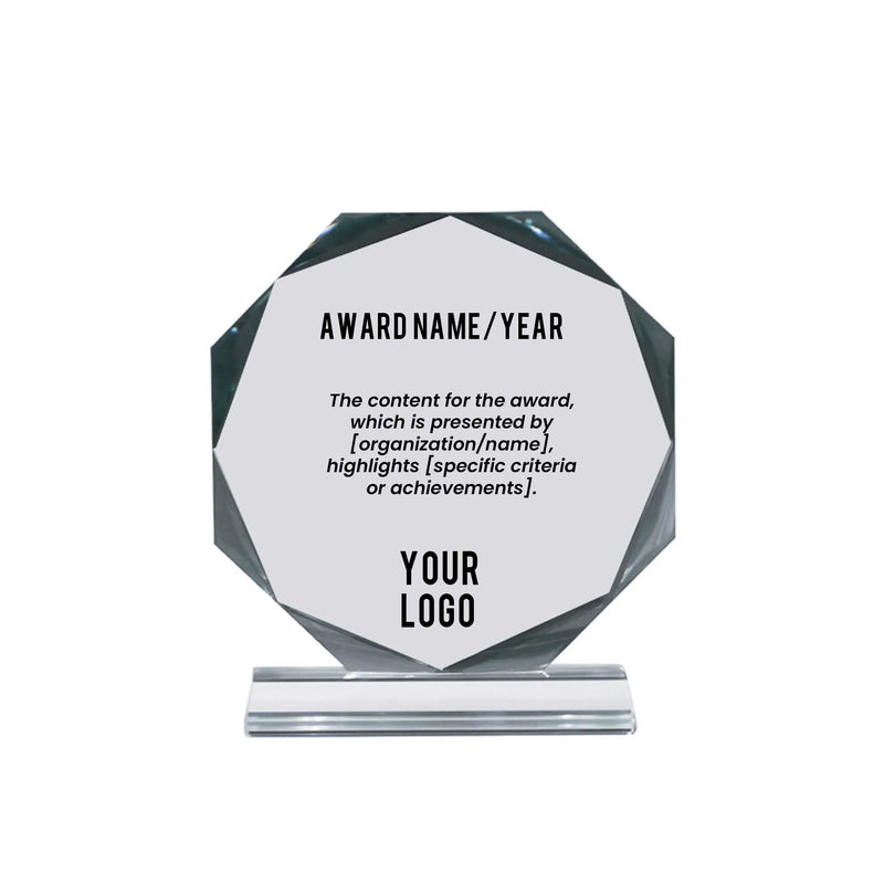 Octagon Crystal Award Small