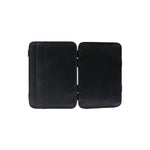 Leather card holder with both side opening Black