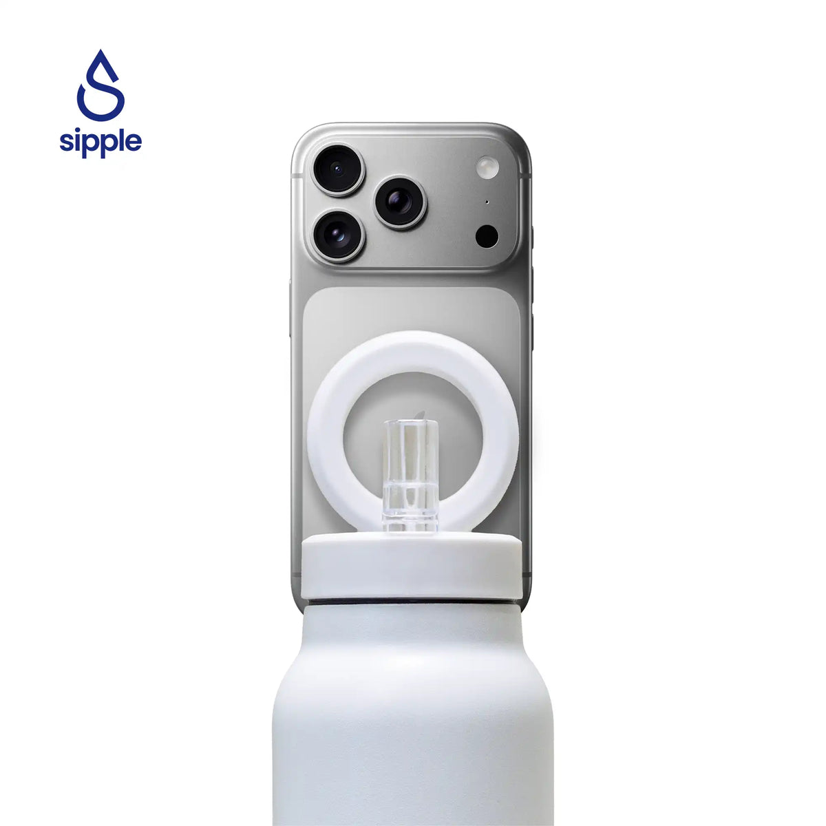 Magnetic insulated water bottle with phone holder in multiple colors