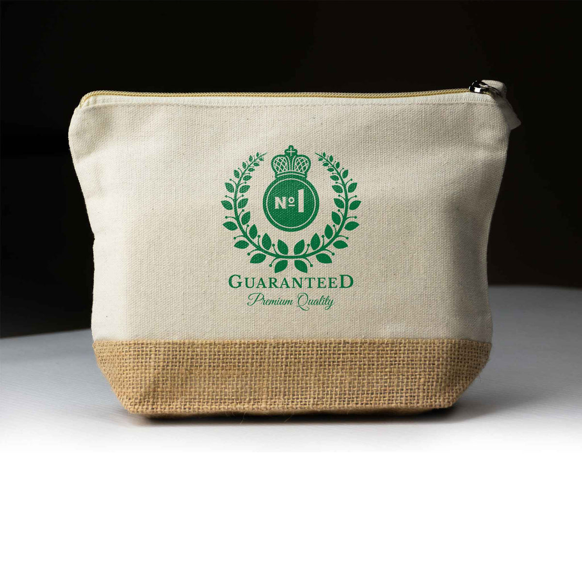 Canvas + Jute Pouch With Zipper