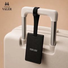 The Identifier premium leather luggage tag custom logo corporate travel gift UAE