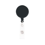 Plastic badge reel with big round surface Black