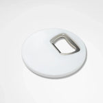 Football shaped bottle opener – 11425 with fridge magnet and customizable white surface