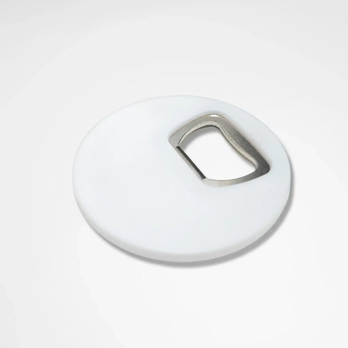 Football shaped bottle opener – 11425 with fridge magnet and customizable white surface
