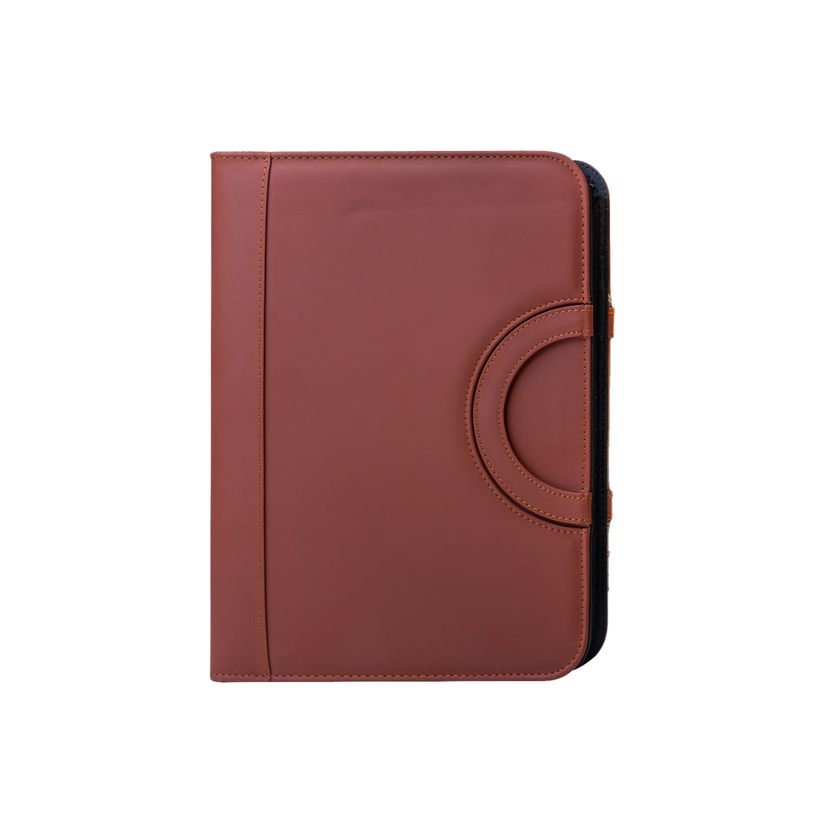 Portfolio with zipper and handle Brown