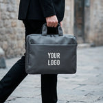 Premium Gray executive laptop bag with padded protection and luxury business travel design