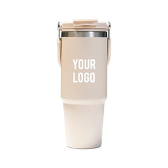 Tumbler with Handle and Sipper Sand Beige