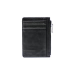 Zipper leather card holder