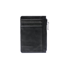 Zipper leather card holder