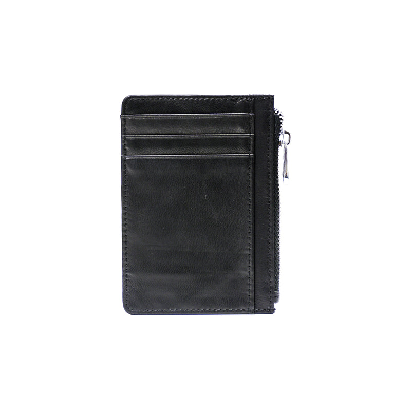 Zipper leather card holder