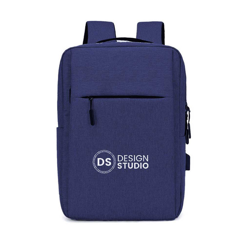 Backpack with USB Charging Point Blue