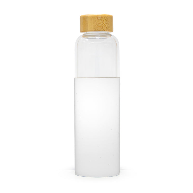 Bamboo Lid Glass Bottle With Silicon Case WT