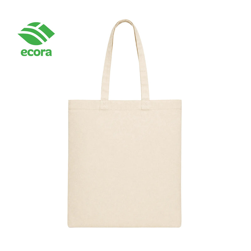 The 8 cm gusset on the Veiro canvas shopping bag shown from the side