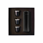 Promotional Gift set with Insulated Bottle and espresso cup Black