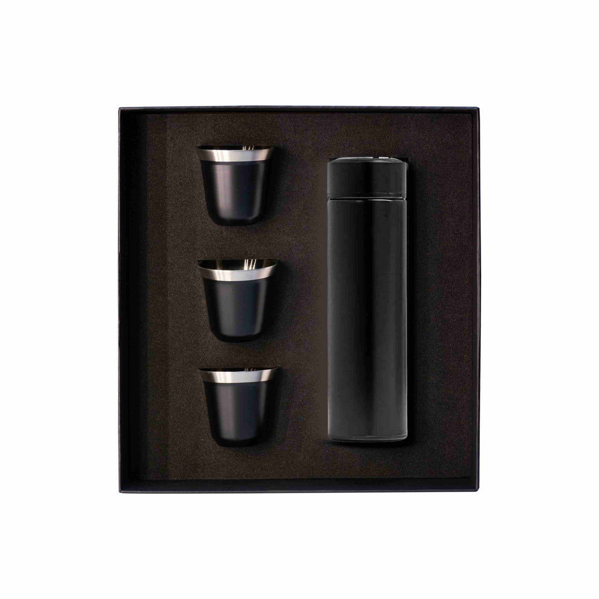Promotional Gift set with Insulated Bottle and espresso cup Black