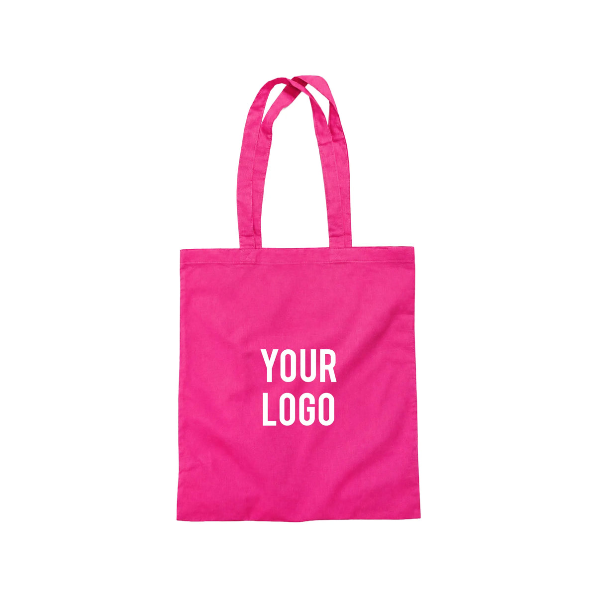 Pink recycled cotton tote bag with long handles – sustainable and reusable