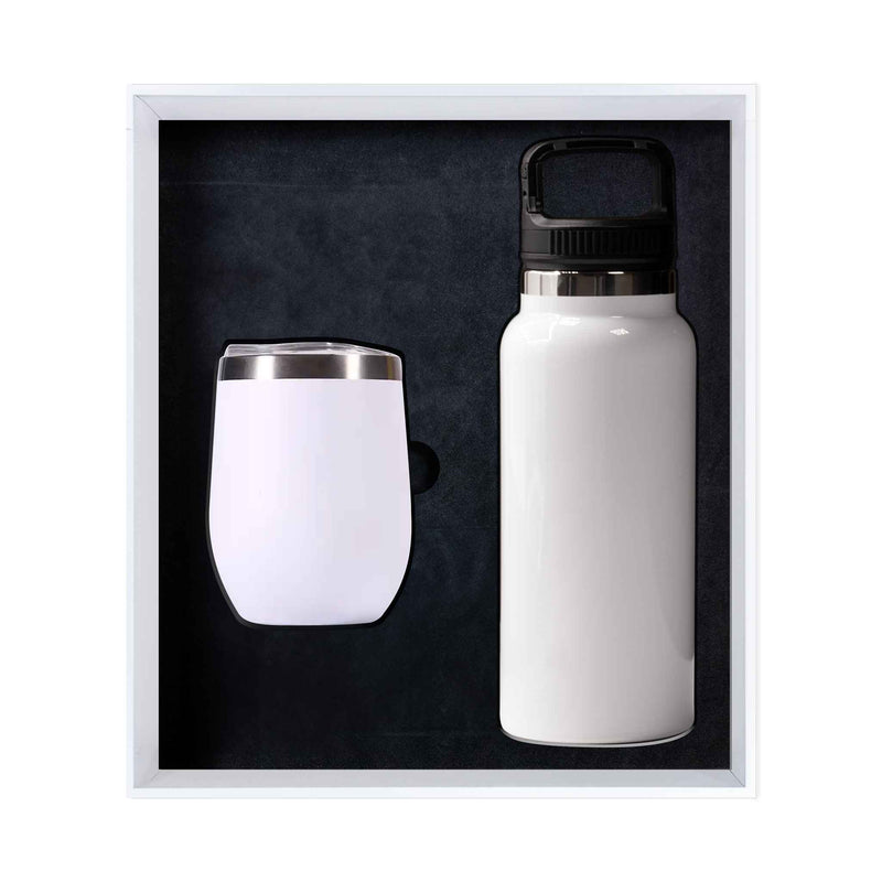Drinkware Giftset with White Premium Bottle and Coffee mug