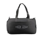 Black executive duffle bag with shoulder strap and spacious compartments for travel
