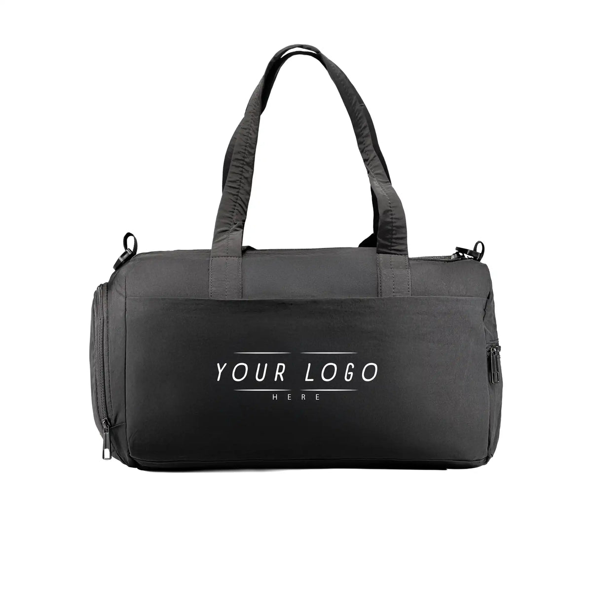 Black executive duffle bag with shoulder strap and spacious compartments for travel
