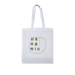White recycled cotton tote bag with long handles – sustainable and reusable