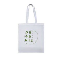 White recycled cotton tote bag with long handles – sustainable and reusable