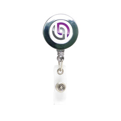Metal plastic badge reel with medium round