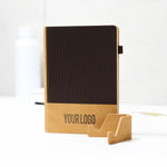 Dual Tone A5 Notebook with Detachable Mobile Stand Brown