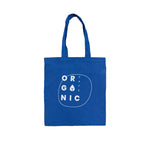 Blue recycled cotton tote bag with long handles – sustainable and reusableBlue recycled cotton tote bag with long handles – sustainable and reusable