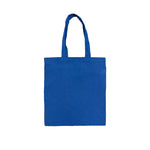 Blue recycled cotton tote bag with long handles – sustainable and reusable