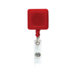 Plastic badge reel in square shape Red