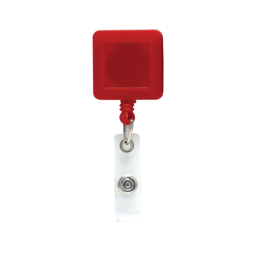 Plastic badge reel in square shape Red