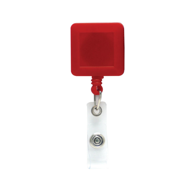 Plastic badge reel in square shape Red