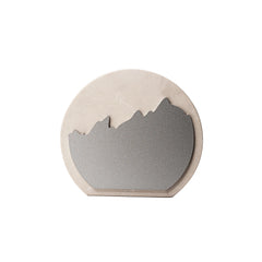 White Stone Plaque Award With Metal Plate