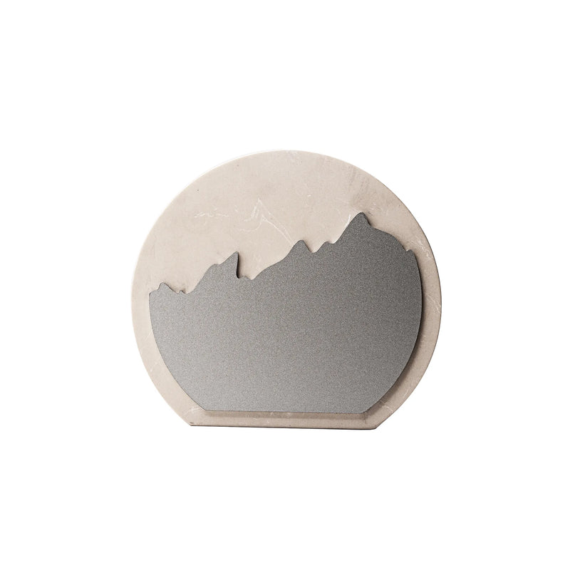 White Stone Plaque Award With Metal Plate