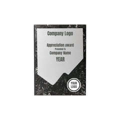 Black Stone Plaque Award with Metal Plate