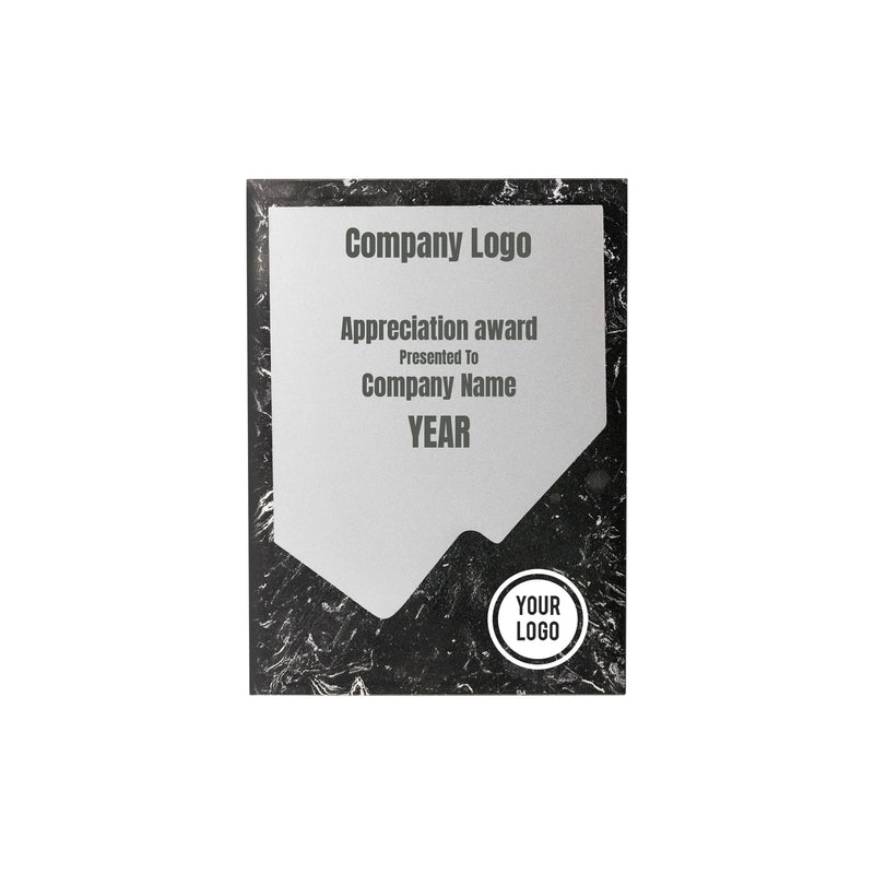 Black Stone Plaque Award with Metal Plate