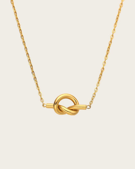 Dainty Knot Necklace, 18K Gold Plated Stainless Steel, 42 cm Chain with 5 cm Extender for women and girls Kaaf Creations