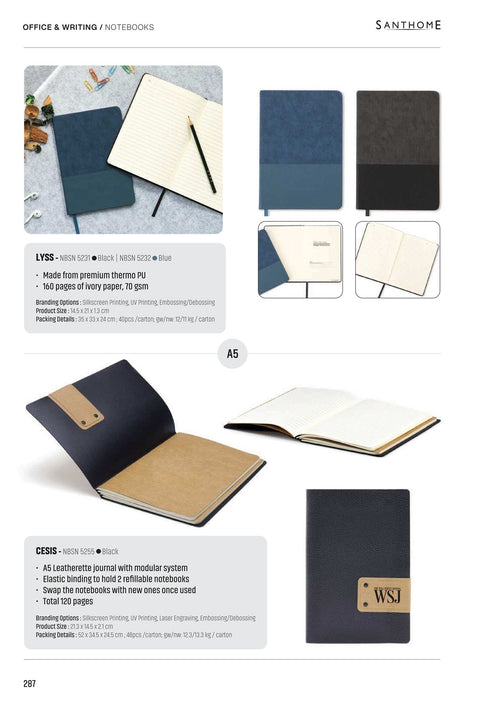 Notebooks & Diaries - corporate gifts catalogue, Kaaf Creations