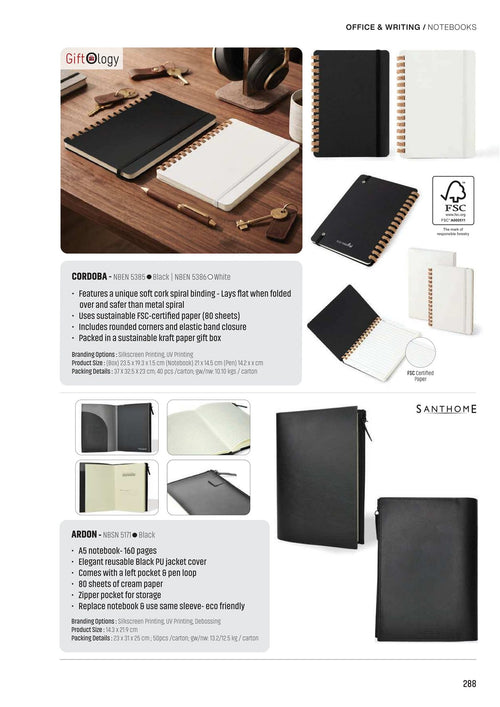 Notebooks & Diaries - corporate gifts catalogue, Kaaf Creations