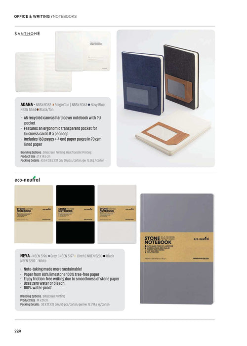 Notebooks & Diaries - corporate gifts catalogue, Kaaf Creations