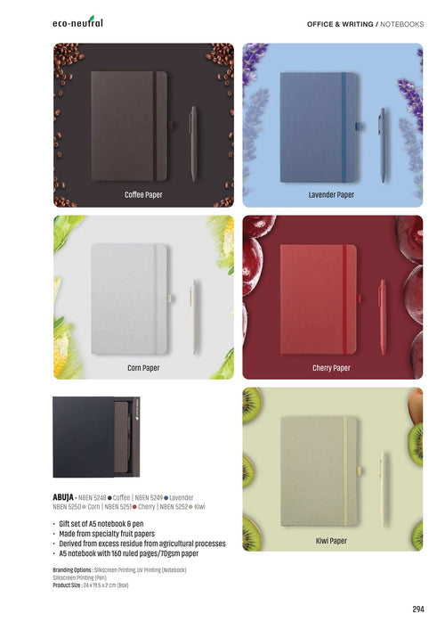 Notebooks & Diaries - corporate gifts catalogue, Kaaf Creations